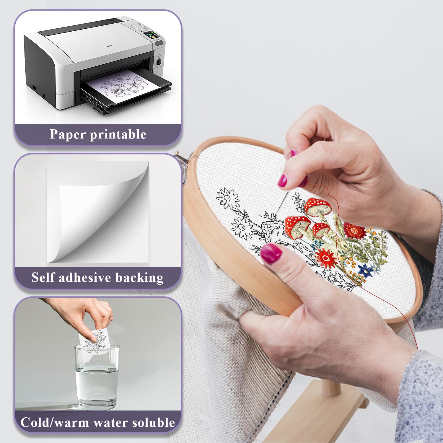 10/5 قطعة مثبت التطريز القابل  - مراجعة Embroidery Stabilizer Backing وسعره